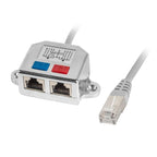 Lanberg AD-0026-S adapter (RJ45 M - 2 x RJ45 F; gray color) Kable i adaptery/Adaptery, przejściówki Your Sports Performance