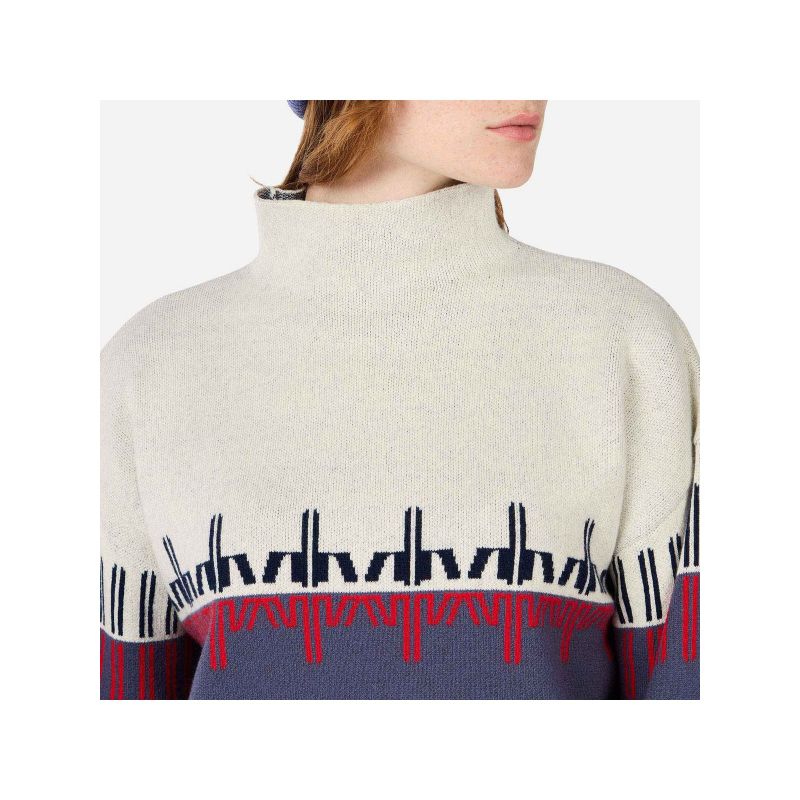 ROSSIGNOL W PATTERNED TN SWEATER blue women's sweater