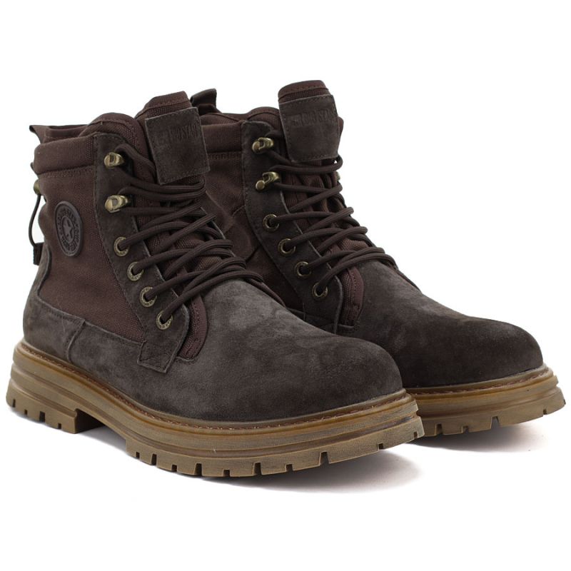 Men's brown leather unlined boots Big Star UU174254