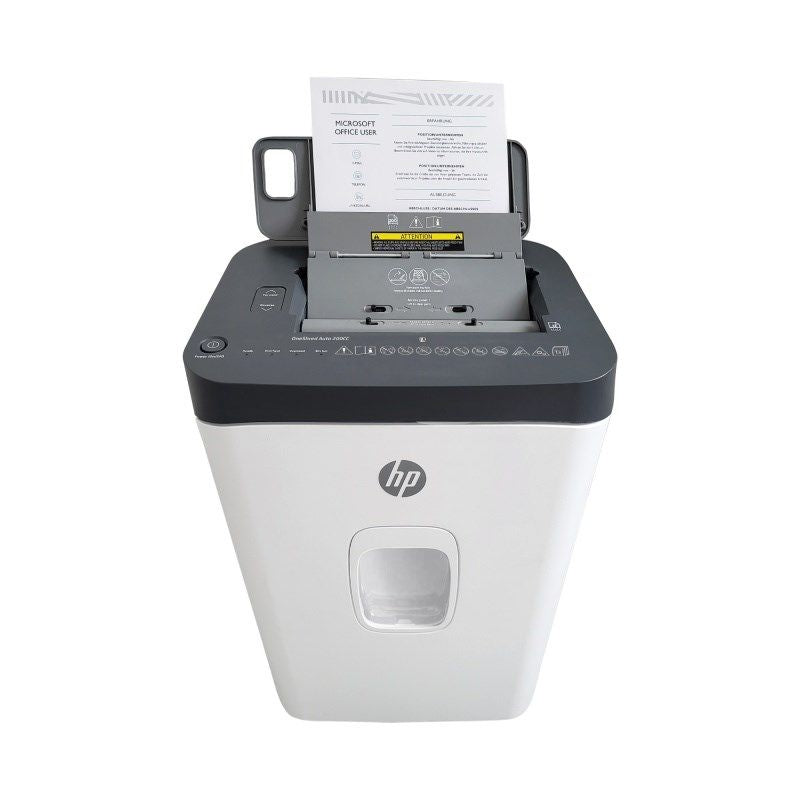 HP ONESHRED Auto 200CC Paper Shredder, White and Gray Urządzenia biurowe/Niszczarki Your Sports Performance