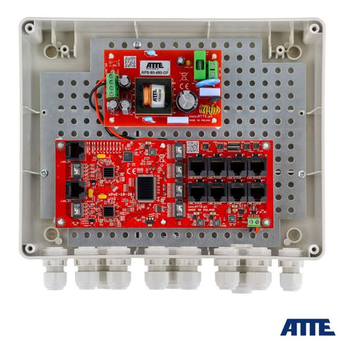 8-PORT EXTERNAL POE SWITCH FOR 8 IP CAMERAS ATTE IP-8-20-L2 Komunikacja i łączność/Switch-e Your Sports Performance