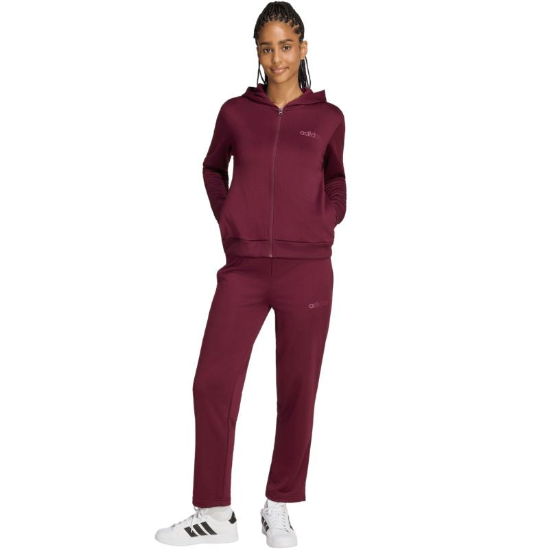 Women's adidas Essentials Linear Burgundy Tracksuit KQ7588