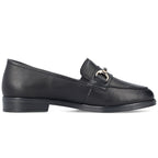 Women's leather moccasin shoes black Rieker 46262-01