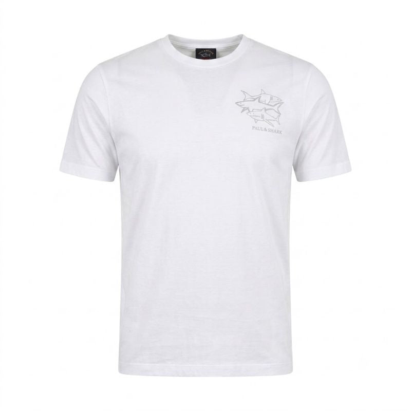Paul&Shark men's cotton T-shirt white 26411035-10 - classic cut, logo