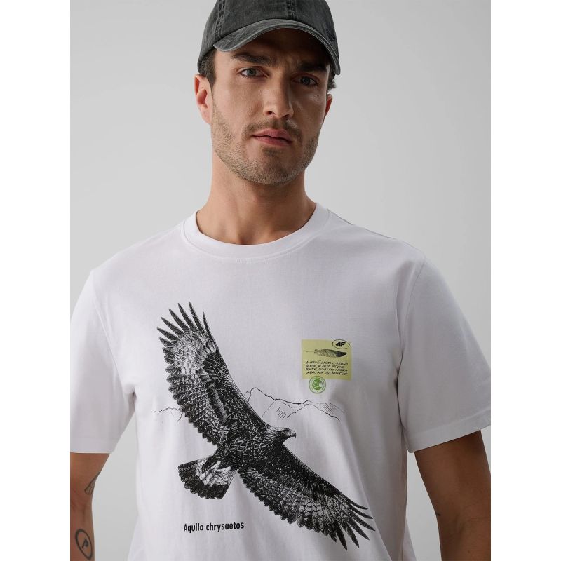 Men's regular printed T-shirt 4F 4FKAW26TTSHM4499-10S