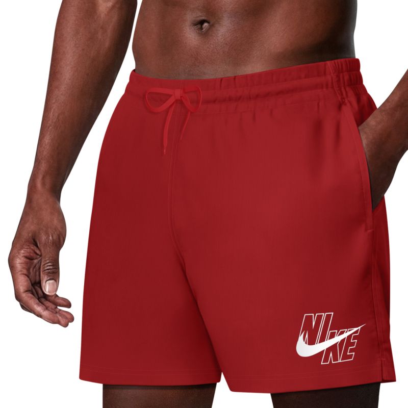 Nike Logo Lap 5" Volley Swim Shorts Red NESSG574 614