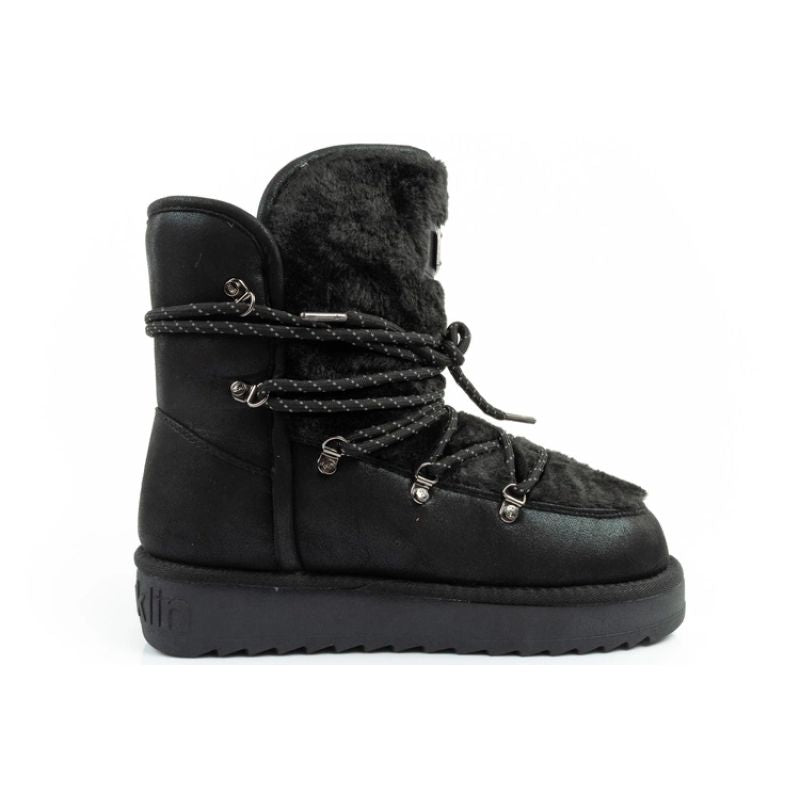 D.Franklin women's winter snow boots, fashionable fur lining, black D.Franklin
