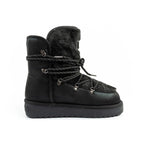 D.Franklin women's winter snow boots, fashionable fur lining, black D.Franklin