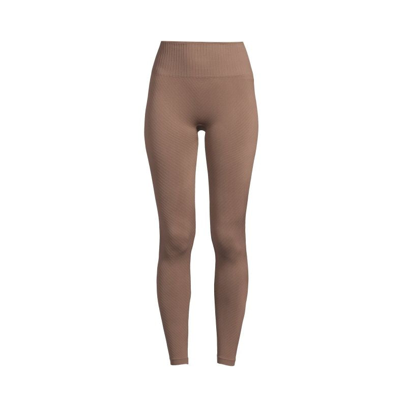 CASALL Seamless Graphical Rib High Waist Tights taupe brown leggings Import z PMSport Your Sports Performance