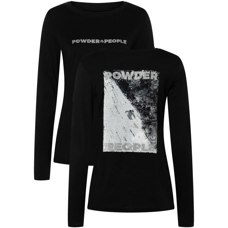 Women's SUPER.NATURAL W POWDER TO THE PEOPLE BIO J LS Long-Sleeve Top Black