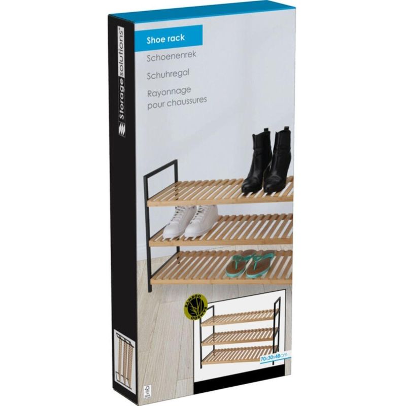 SHELF SHELF FOR SHOES 3 LEVELS BAMBOO EXCELLENT HOUSEWARE Footwear Your Sports Performance