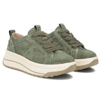 Filippo DP7959 green leather platform sneakers