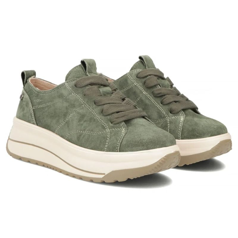 Filippo DP7959 green leather platform sneakers