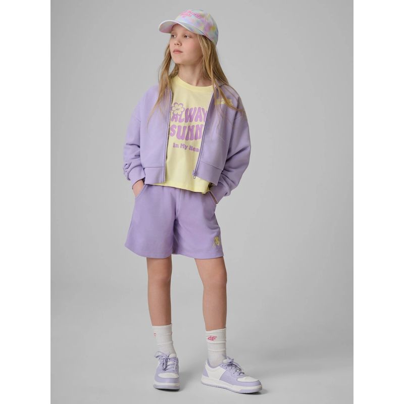 Loose T-shirt with a girl's print 4F 4FJRSS26TTSHF3908-72S