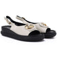 Women's beige leather platform sandals S.Barski 61-6047 S.Barski