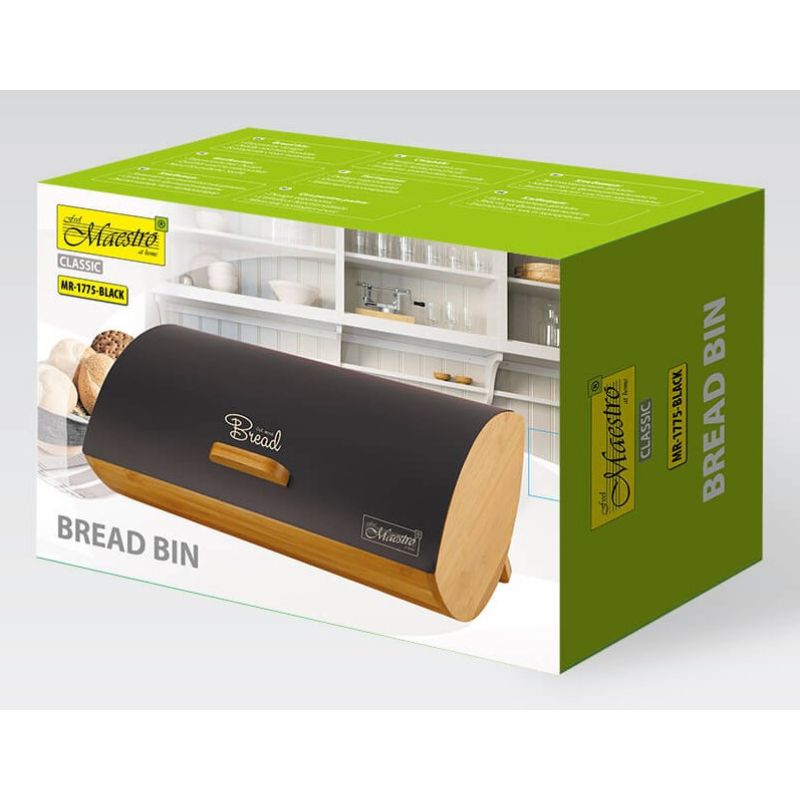 Bread box MR-1775-BLACK MAESTRO AGD - Produkty/Pojemniki na żywność (z tworzywa sztucznego) Your Sports Performance