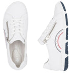 Women's leather ankle boots with zipper, white, Rieker 42424-80 To be categorized Your Sports Performance