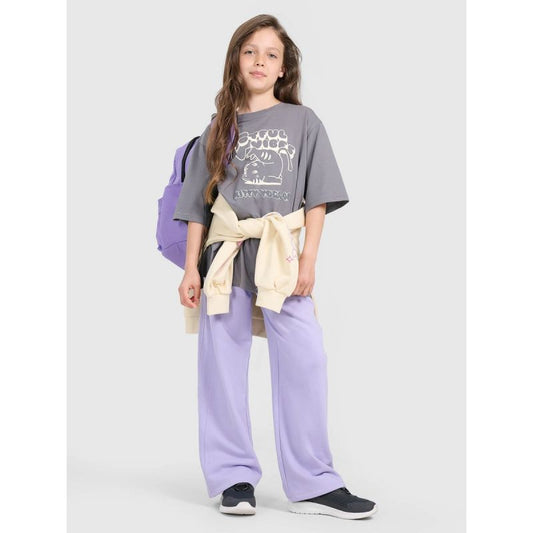 Oversized T-shirt with print for girls 4F 4FJRAW25TTSHF3197-22S *Kategoria tymczasowa Your Sports Performance