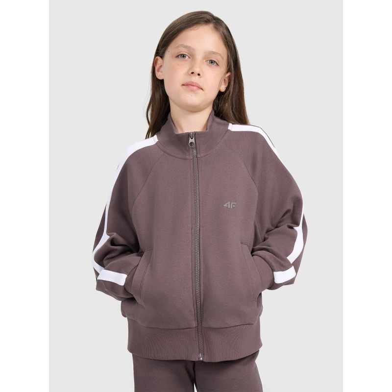 Girls' zip-up sweatshirt without hood 4F 4FJRAW25TSWSF2430-51S *Kategoria tymczasowa Your Sports Performance