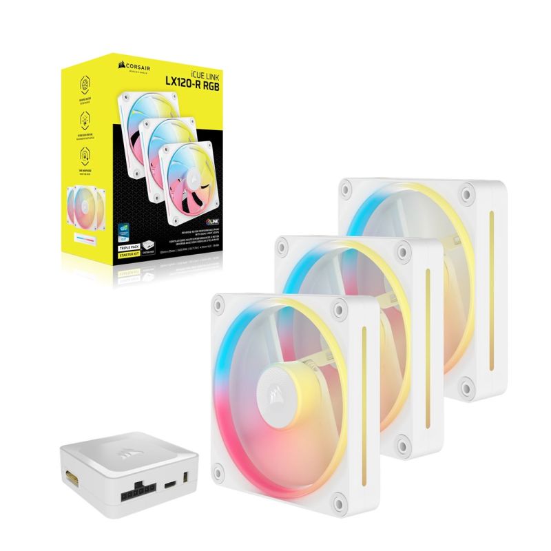 Corsair iCUE LINK LX120-R RGB Fan 12cm White 3pcs. Chłodzenie/Chłodzenie - wentylatory Your Sports Performance