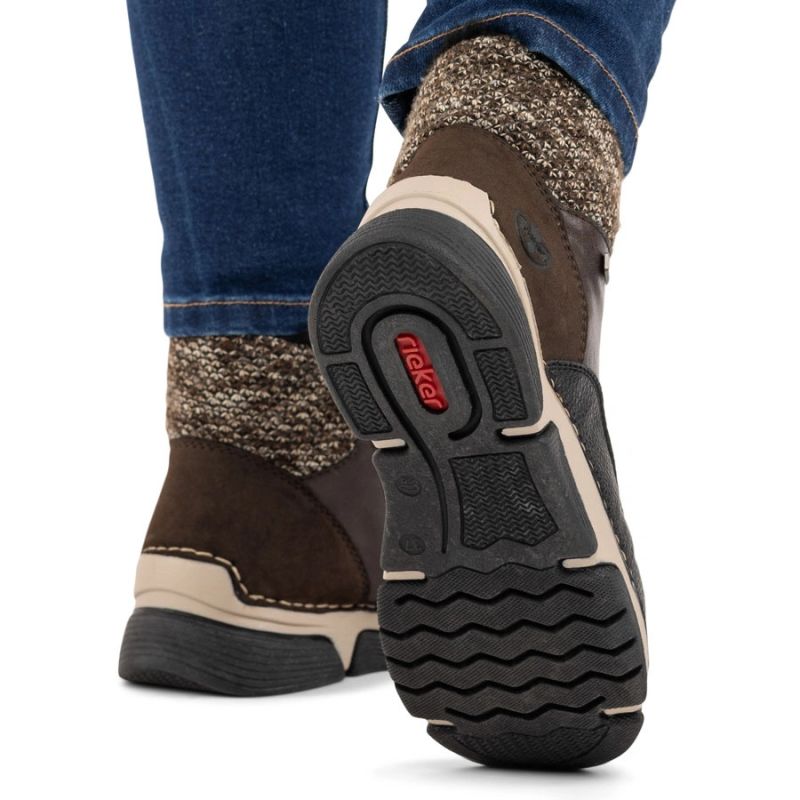 Waterproof Women’s Brown Platform Ankle Boots Rieker 45956-25