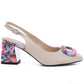 Beige decorative heel pumps Vinceza 62278 Vinceza