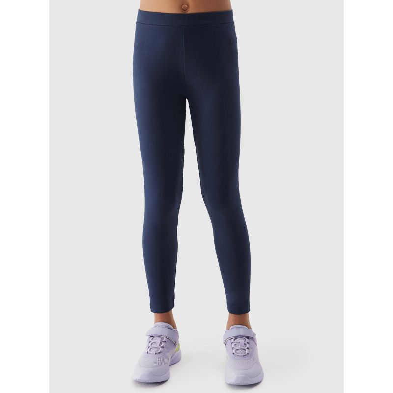Girls' elastic cotton leggings 4F Junior 4f