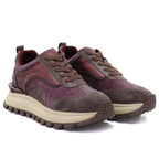 Leather platform sneakers burgundy Artiker 59C0009
