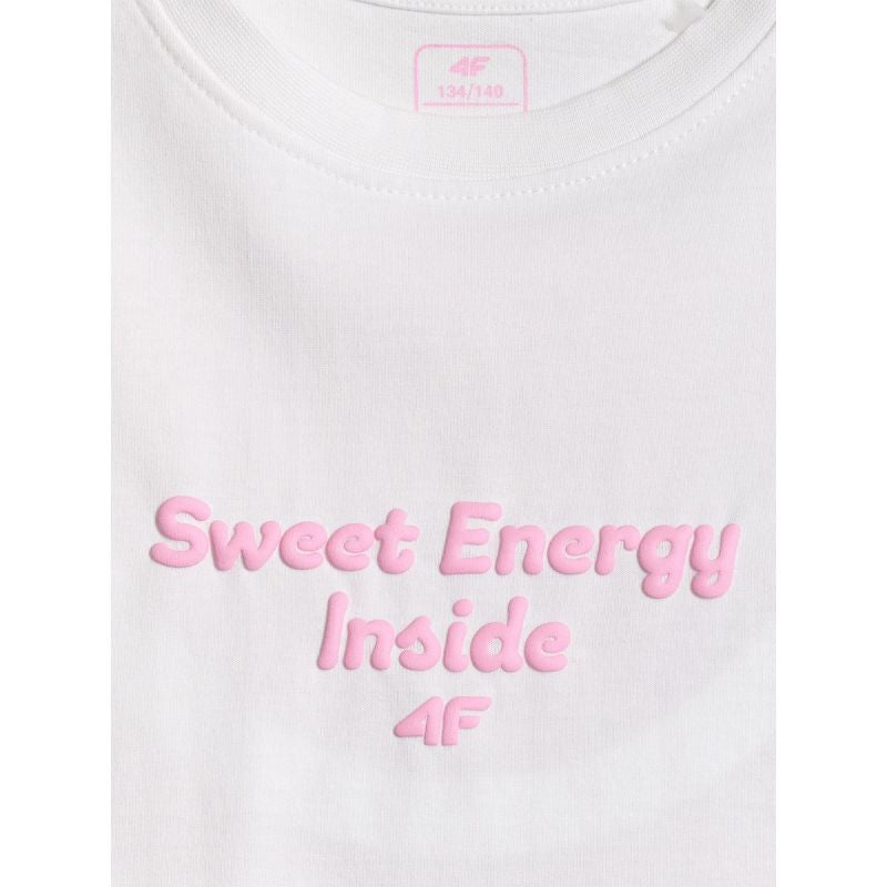 Girls' loose T-shirt with print 4F 4FJRSS26TTSHF3825-10S 4f
