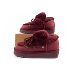 D.Franklin women's winter snow boots, fashionable fur lining, burgundy D.Franklin