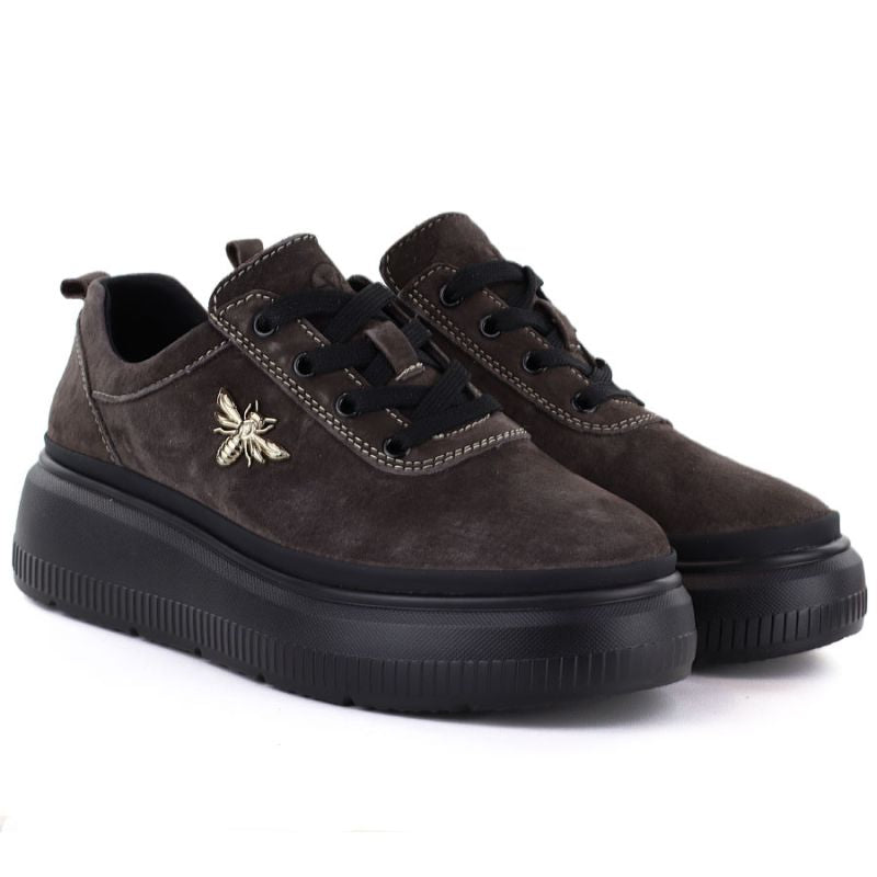 Women's brown leather platform shoes Vinceza 41523 Vinceza
