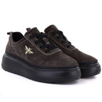 Women's brown leather platform shoes Vinceza 41523 Vinceza