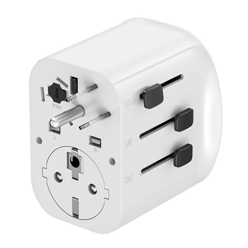 GEMBIRD UNIVERSAL GROUNDED TRAVEL ADAPTER 15W, WHITE Kable i adaptery/Adaptery, przejściówki Your Sports Performance