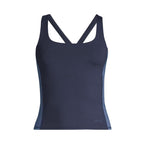 CASALL Women's Shaped Block Built in Bra Tank Navy Blue