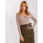 BASIC FEEL GOOD dark beige cotton basic blouse (RV-BZ-9206.52P) In preparation Your Sports Performance