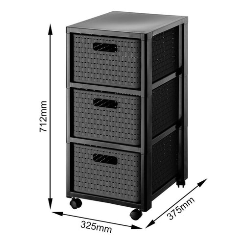 ROTHO Large bookcase with 3 drawers COUNTRY anthracite Dla zwierząt/Miski, pojemniki i poidełka (uniwersalne) Your Sports Performance