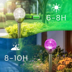 SOLAR LAMP GLASS BALL 7.5x34CM RGB Home and Garden/Lighting Your Sports Performance