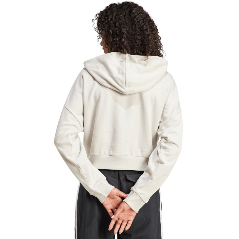 Women's adidas Essentials 3-Stripes French Terry Quarter-Zip Hoodie Beige JN1958 In preparation Adidas