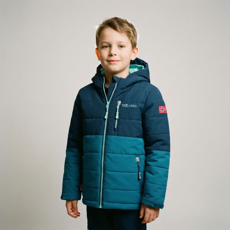 Trollkids Kids Hemsedal Snow Jacket XT insulated blue winter jacket for girls/boys (513-104) Trollkids