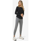 Women's SUPER.NATURAL W CASUAL RIB BIO J LS long-sleeve top black