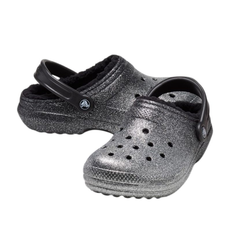 Crocs Classic Glitter Lined Clog Silver Flip-Flops - 205842-067 Obuwie/Klapki Your Sports Performance