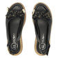 Women's leather wedge sandals with openwork black Filippo DS7582