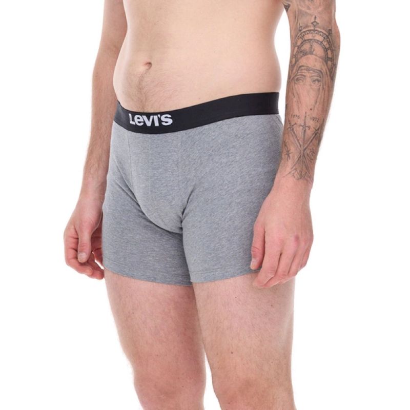 Levi's Men's Boxers 3-Pack Gray Cotton Boxer Briefs In preparation Your Sports Performance