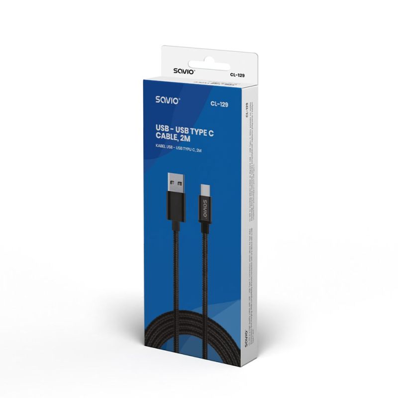 SAVIO CL-129 cable (USB type C - USB 2.0 type A; 2m; black) In preparation Your Sports Performance
