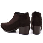 Short brown women's heeled ankle boots M.Daszyński MR2624-2