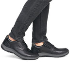 Men's comfortable leather shoes, width H, black, Rieker 03607-24
