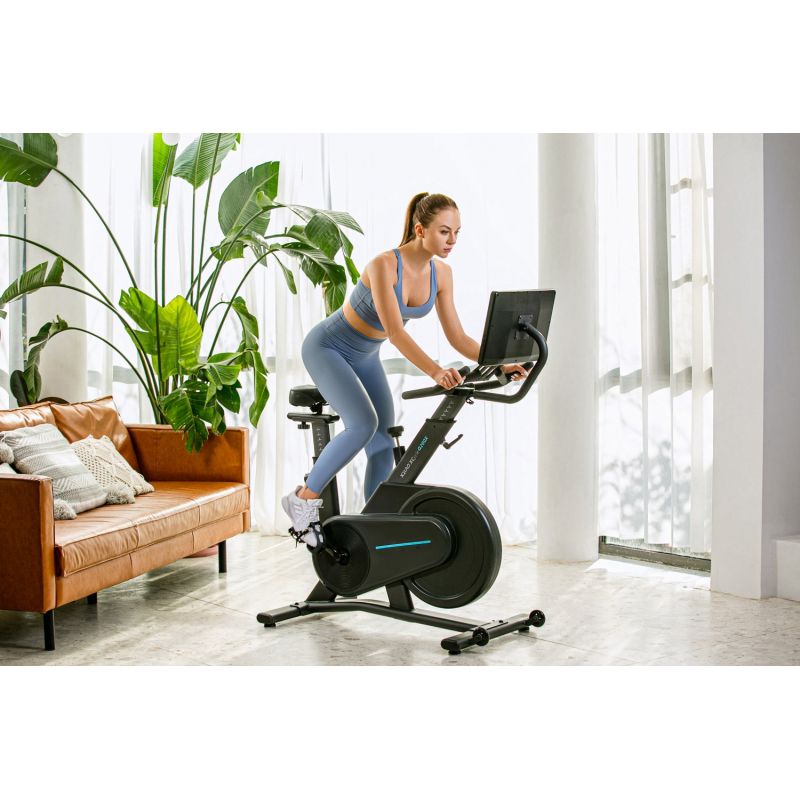 OVICX Q200X magnetic exercise bike with 15.6" TFT touchscreen, WIFI bluetooth & app