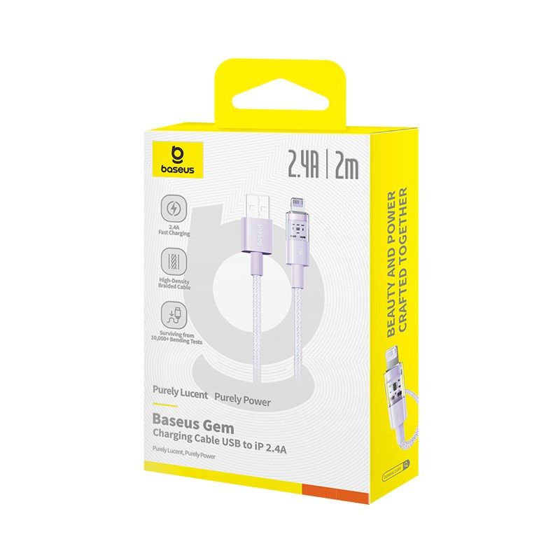 Baseus Gem 2.4A 2m Cable (Purple) In preparation Your Sports Performance