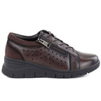 Women's leather openwork wedge shoes, brown Vinceza 39977 To be categorized Your Sports Performance