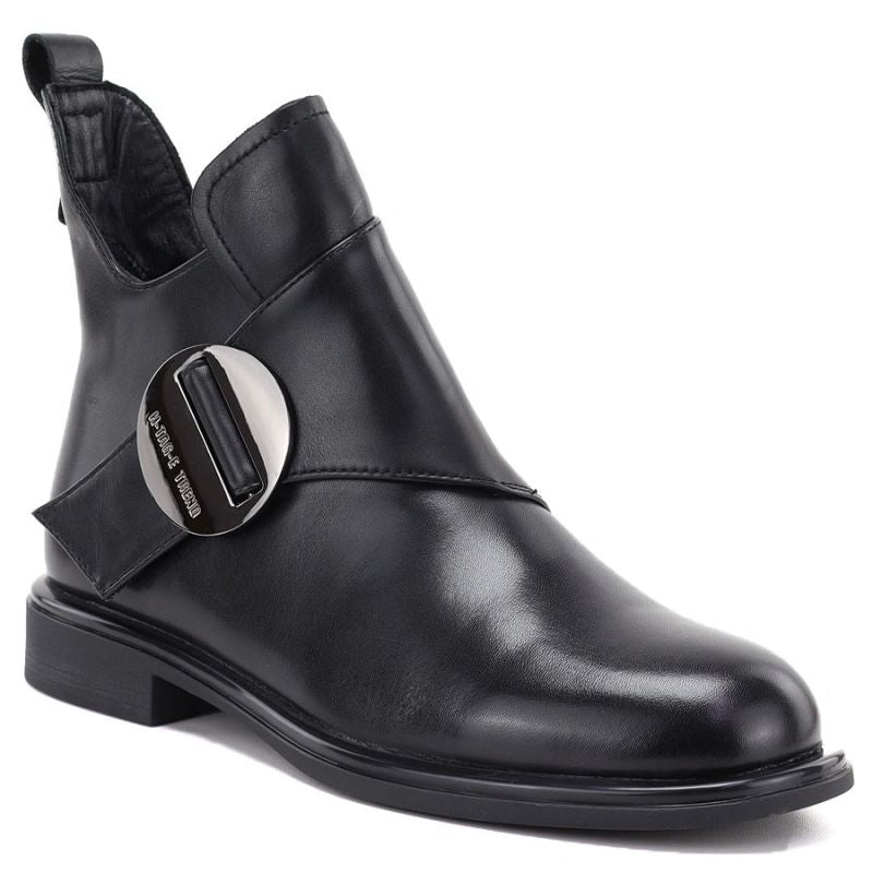 Black women’s leather ankle boots Artiker 59C1200